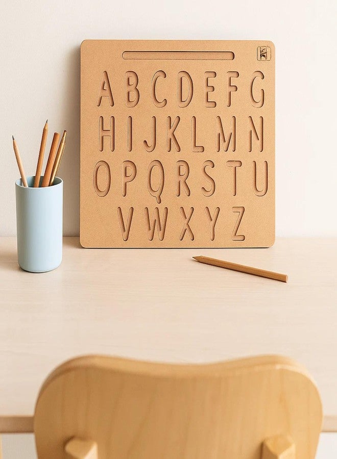 YaYplay Educational Wooden Tracing Board for Kids | Reading and Writing Board Toys for 2+ Years Old | Double Sided 2 Boards Capital, Small, Geometric Shapes and 6 Patterns Learning - Image 1